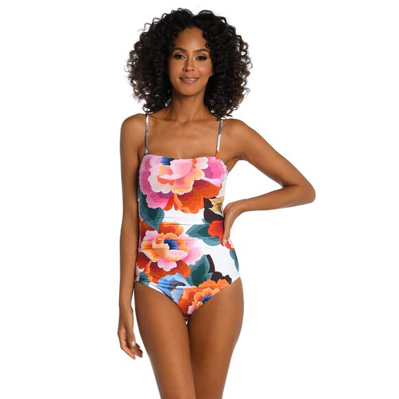La Blanca Other - La Blanca Women's Bandeau One Piece Swimsuit, Multi//Floral Rhythm, 6